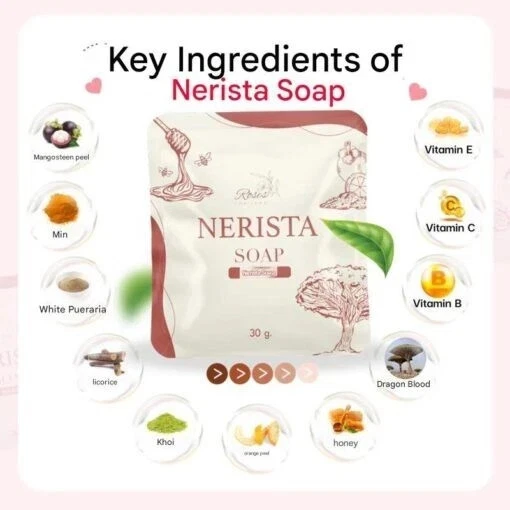 12X Nerista Soap Reduce Acne Blemishes Freckles Fresh Scent Smooth Whitening 30g