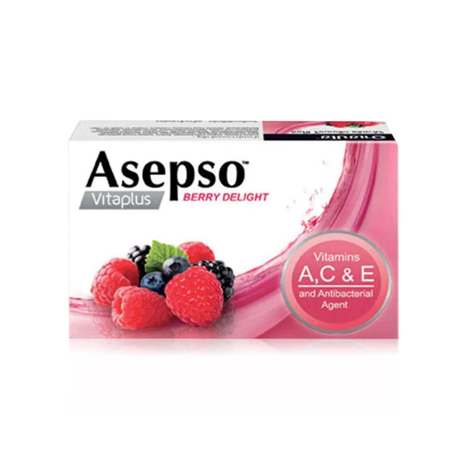 12x Asepso Vitaplus Soap Berry Delight Reduce rashes acne body odor 70g