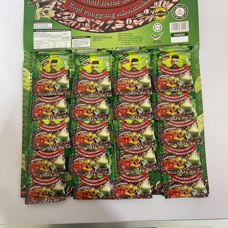 20x Herbal Coffee Green Kopi Coffee Natural Instant Herbs Coffee Healthy For Man