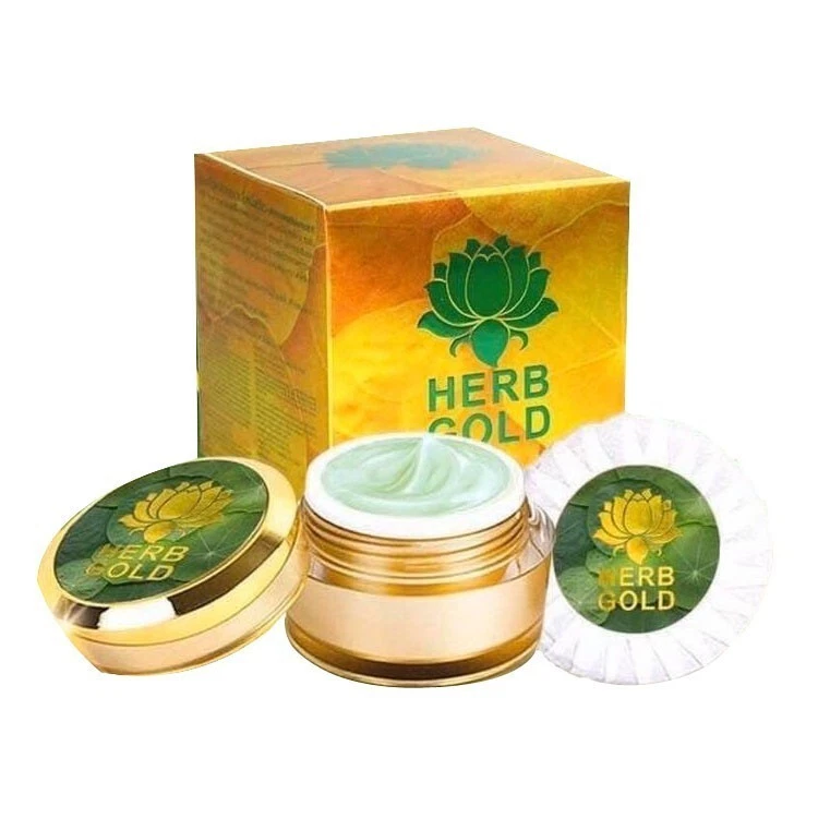 2 Set of Herb Gold Cream Natural All in One Anti Aging Acne Freckles +Soap