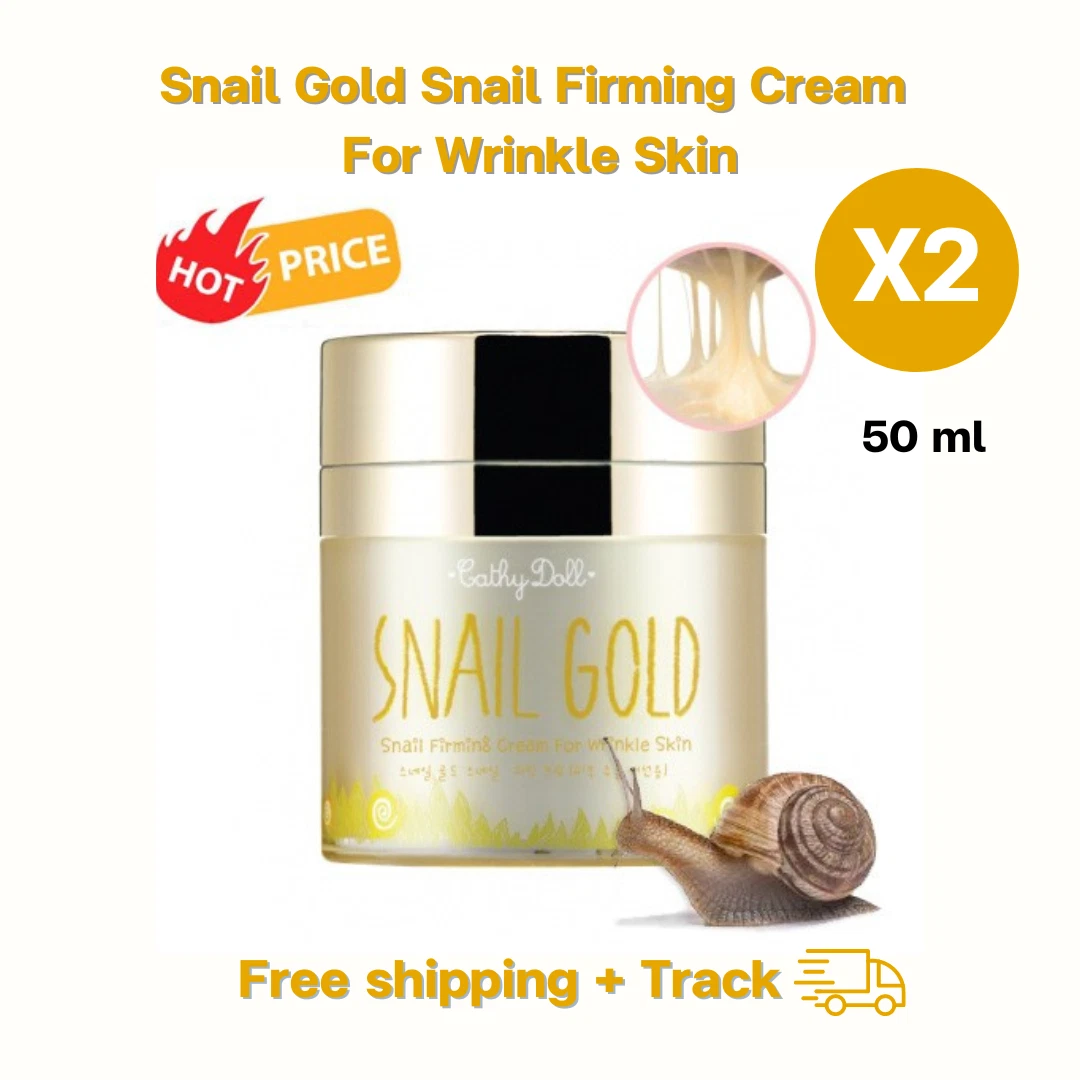 2X Cathy Doll Snail Gold Cream Firming Wrinkle Skin Soft Radiant 50g