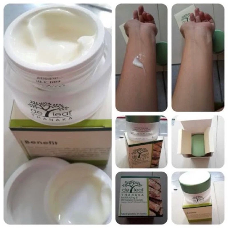 2 X Facial Cream De Leaf Thanaka Moisturize A,C,E Whitening Face Shine Radiance