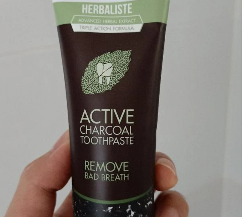 2x150g. Twin Lotus Active Charcoal Thai Herbal Toothpaste for Teeth Oral Care