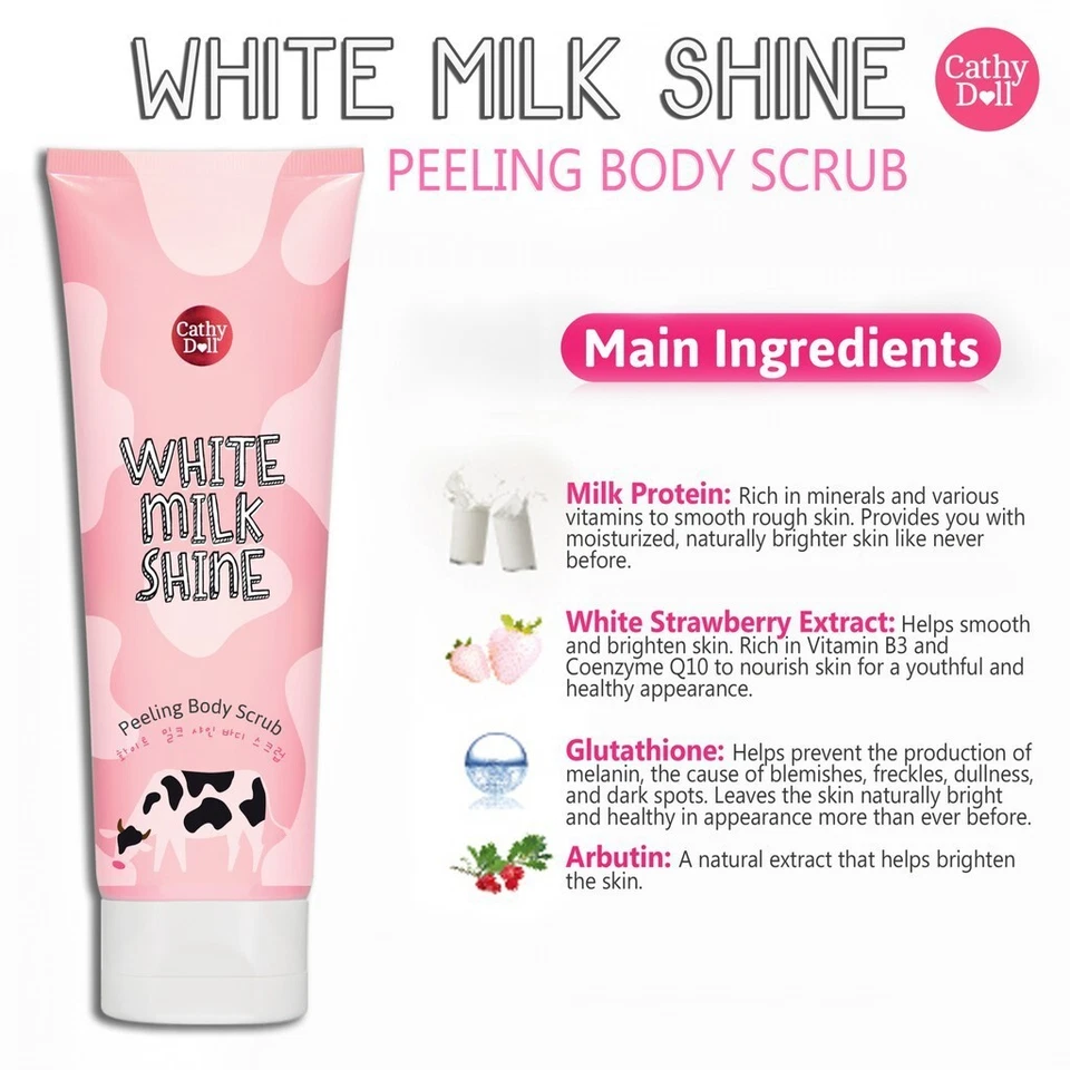 2x CATHY DOLL WHITE MILK SHINE PEELING BODY SCRUB moisture gentle 320 ml.