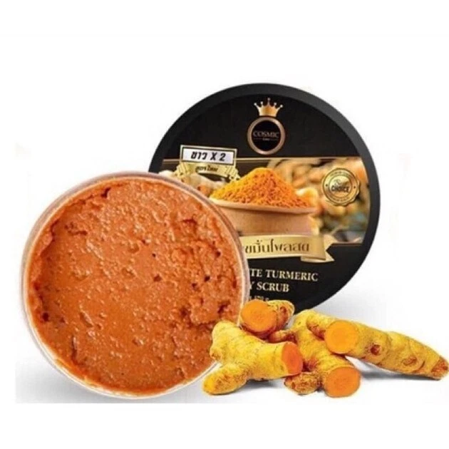 2x Fresh Turmeric Scrub by Cosmic for white bright skin herbs texture smoother