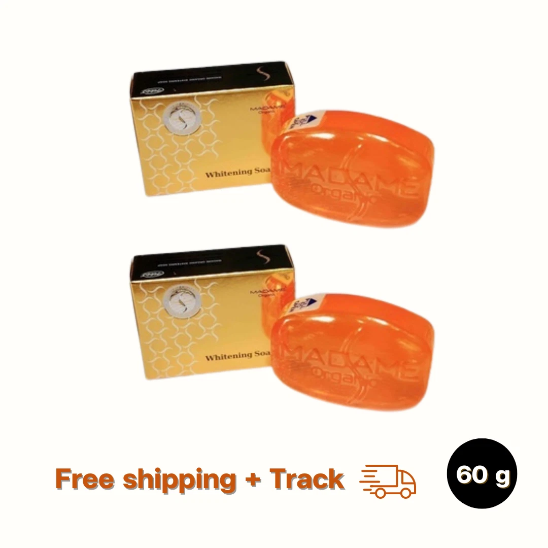 2 x Madame Organic Whiten Bright Soap Remove Spot Acne Freckles Face 60g.