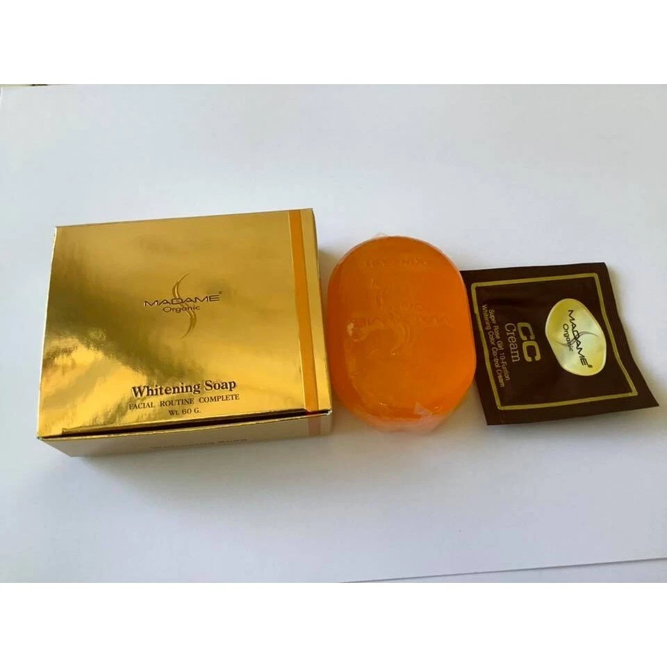 2 x Madame Organic Whiten Bright Soap Remove Spot Acne Freckles Face 60g.