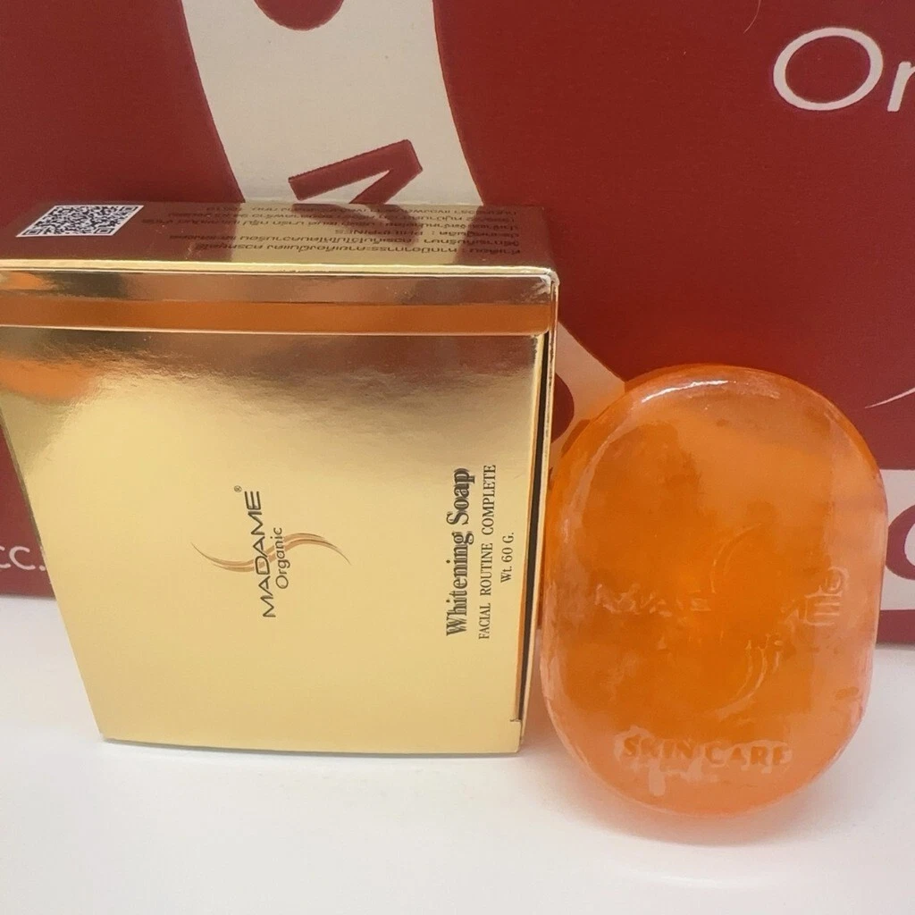 2 x Madame Organic Whiten Bright Soap Remove Spot Acne Freckles Face 60g.