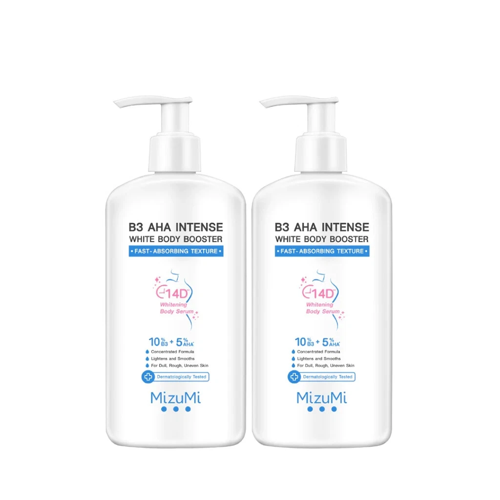 2x MizuMi B3 AHA Intense White Body Booster serum deep skin care smooth 250g