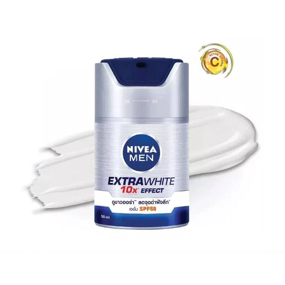 2x Nivea Men Facial Serum Extra Bright sunscreen SPF50 50 ml