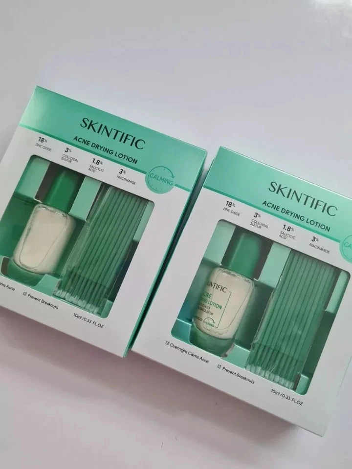 2x SKINTIFIC Acne Drying Lotion Salicylic Acid Acne Spot Treatment BHA 10ml