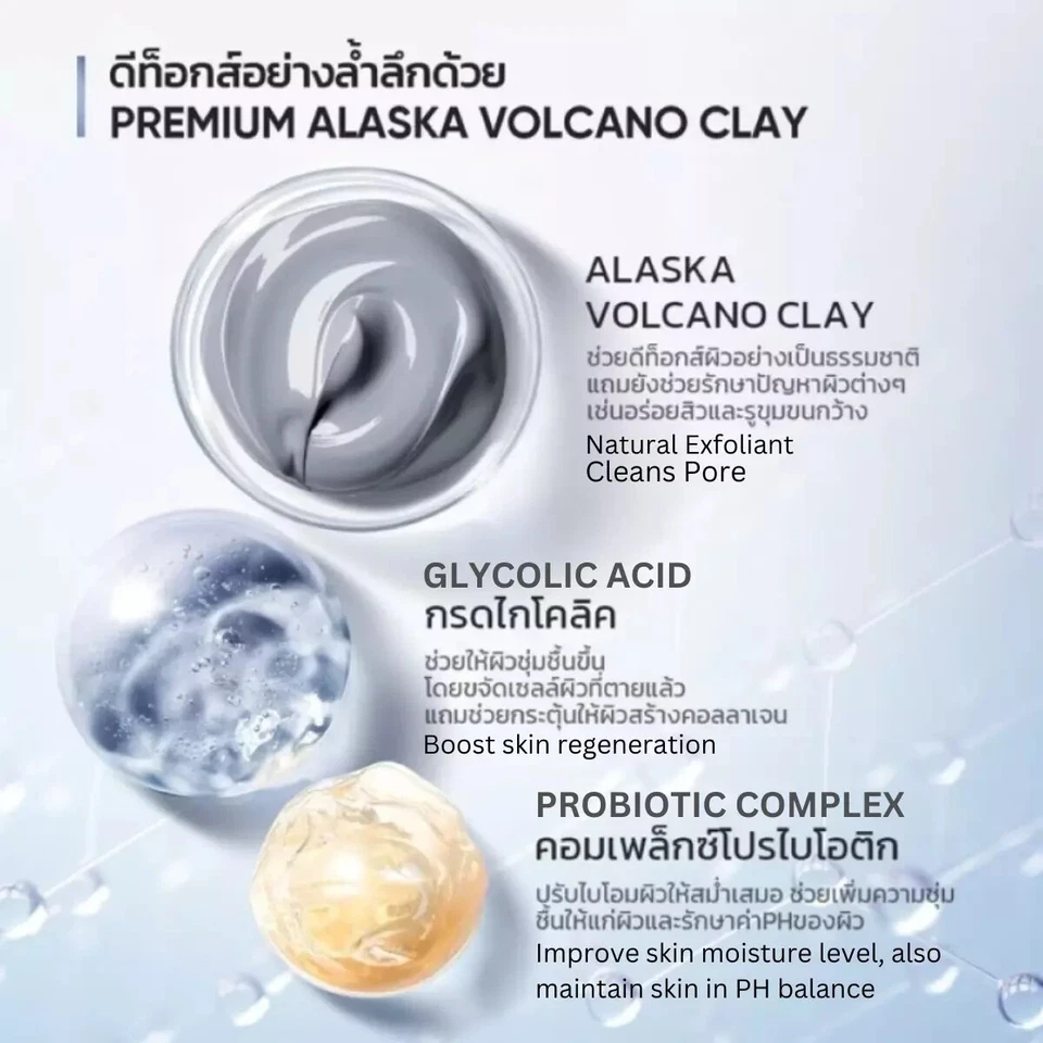2 x SKINTIFIC Alaska Volcano Clay Mask Glycolic Detox Skin Clean Pores Blackhead