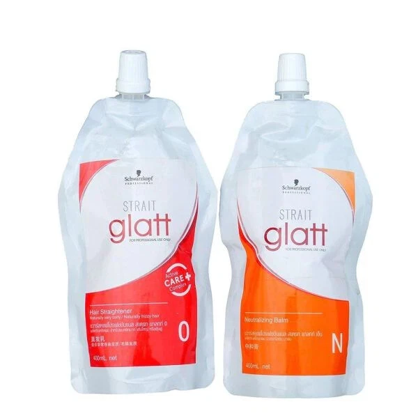 2x Schwarzkopf Glatt No 0 Hair Straightener Rebonding Straightening Cream 400ml