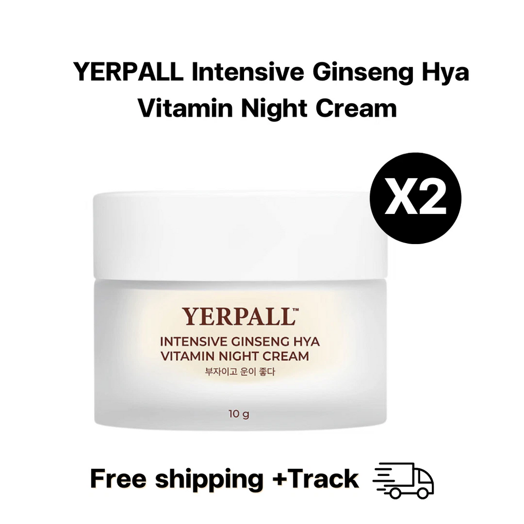 2x Yerpall Intensive Ginseng Hya Vitamin Night Cream moisture Reduce wrinkles
