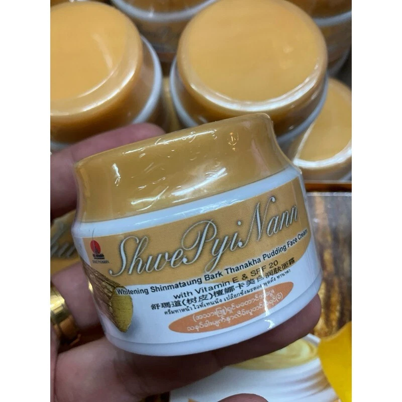 3 Pcs.WHITENING MYANMAR THANAKA CREAM 100% REDUCE ACNE /DARK SPOTS/MALASMA SPF20