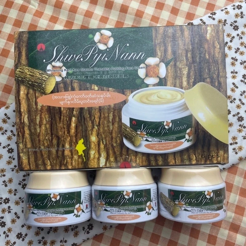 3 Pcs. Whitening Myanmar THANAKA+KANT KAW Cream Reduce Acne,Dark,Malasma,Freckle