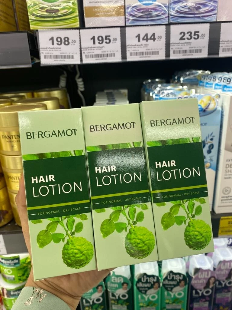 3 x BERGAMOT Hair Lotion Reduce Scalp Inflammation Scalp Itchiness Dandruff 90ml