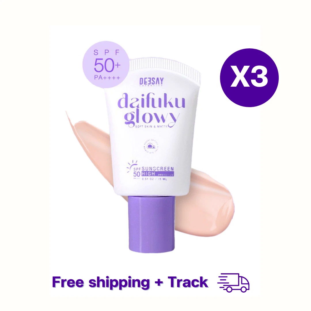 3x Deesay Daifuku Glowy Soft Skin Matt Sunscreen SPF 50PA+++ skin bright shiny