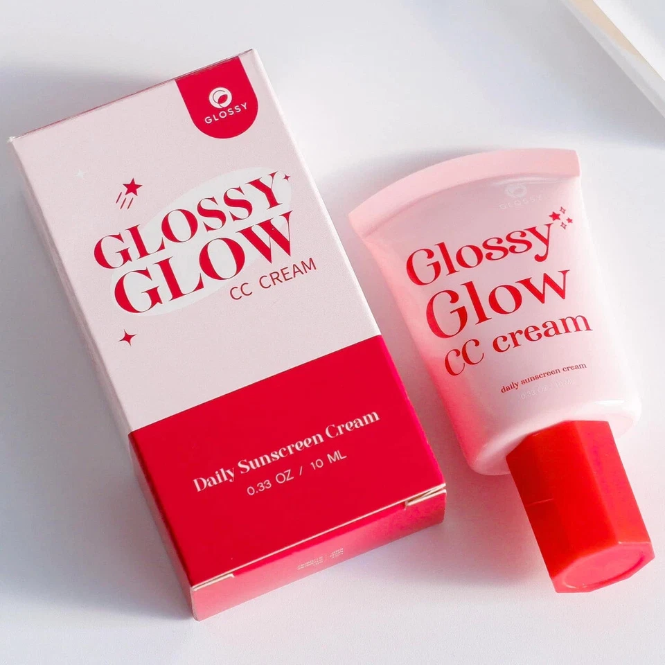 3x Glossy Glow CC Cream UVA/UVB Sunscreen Waterproof Nourish SPF50 PA+++ 10g.