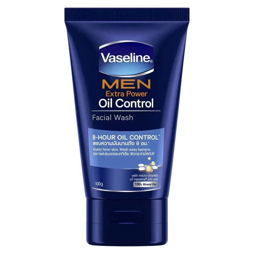 3 x Vaseline Men Facial Face Wash Oil Control 100ml.
