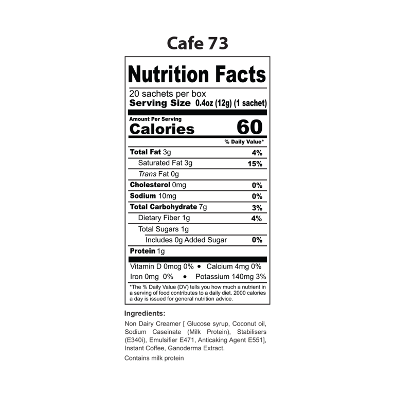 Indulge in the wholesome experience of our Ganoderma-infused coffee, Cafe 73 by Edmark Malaysia